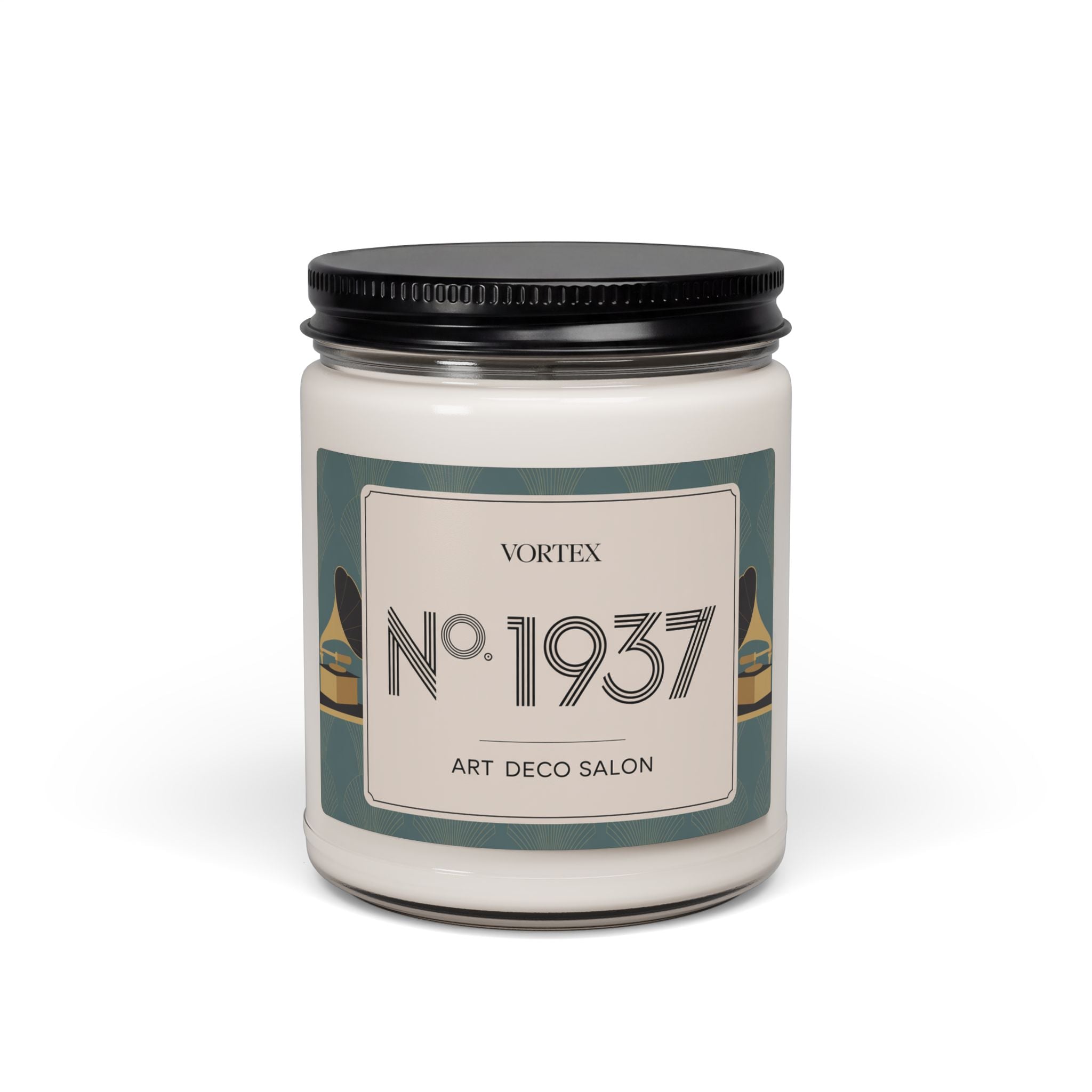Art Deco 1937 VORTEX Soy Candle, Cognac Rose Oud 9oz | Luxury Home Fragrance