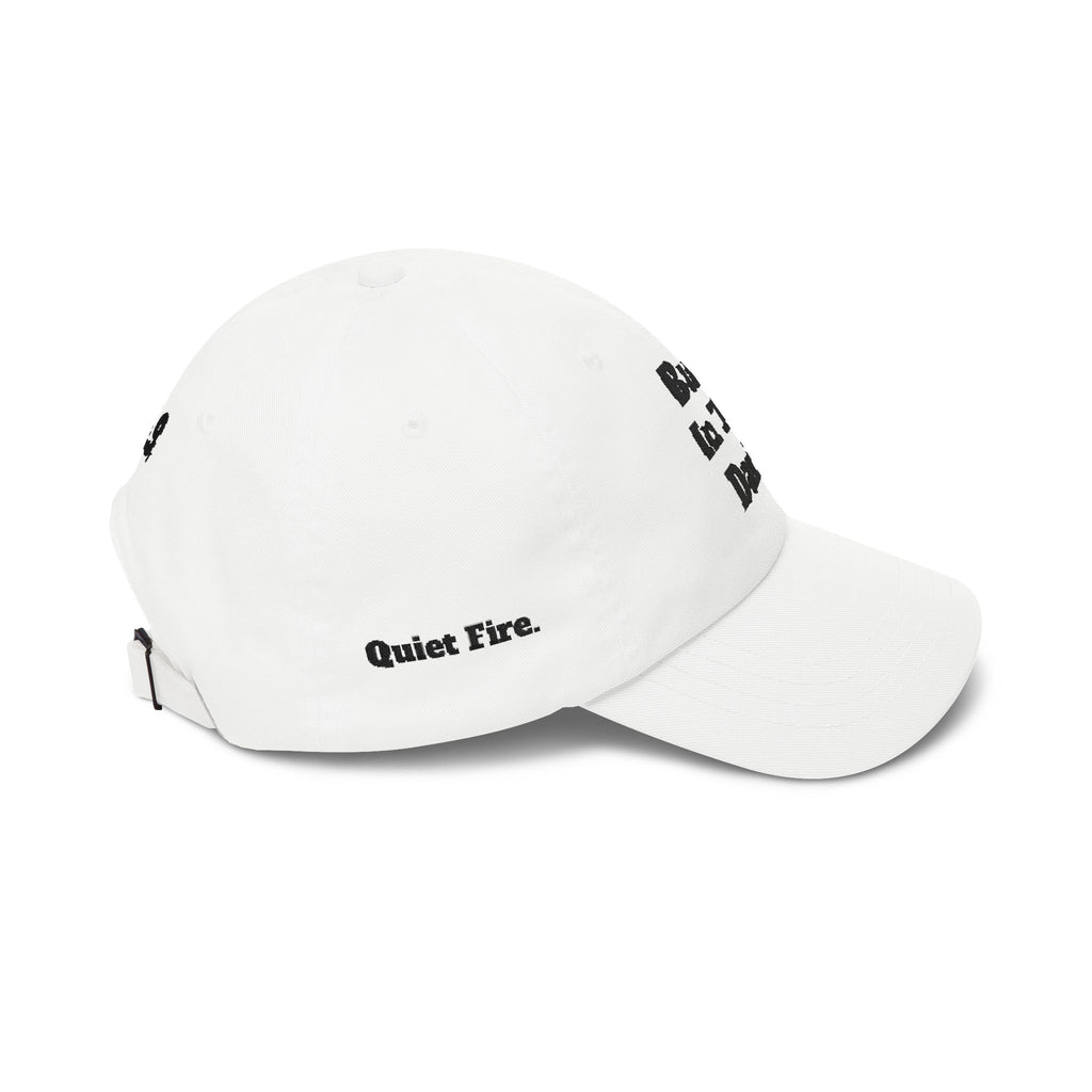 Built In The Dark Dad Cap — Embroidered White Baseball Hat (3.6.9. Accent)