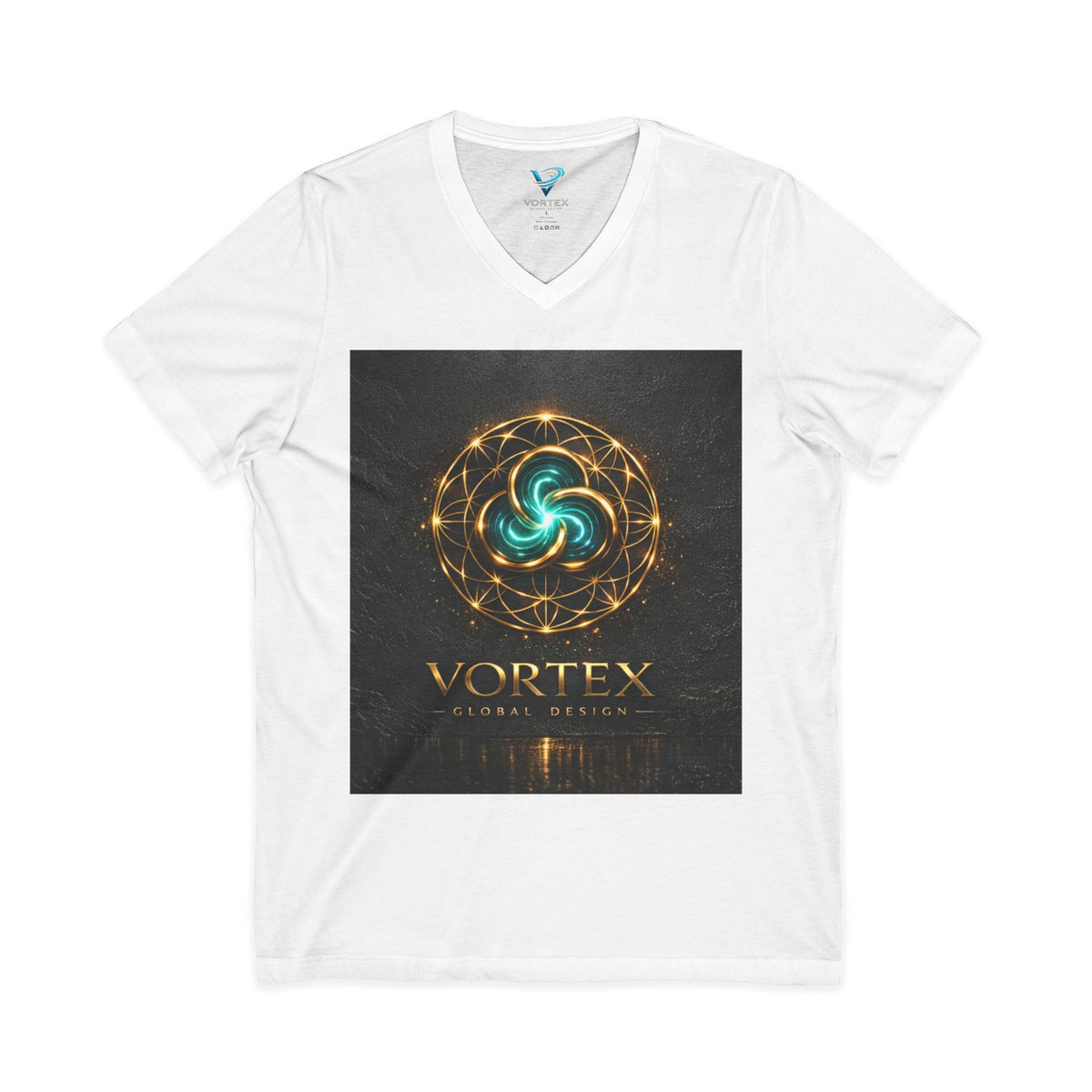Vortex Global Design Sacred Geometry Logo V-Neck T-Shirt