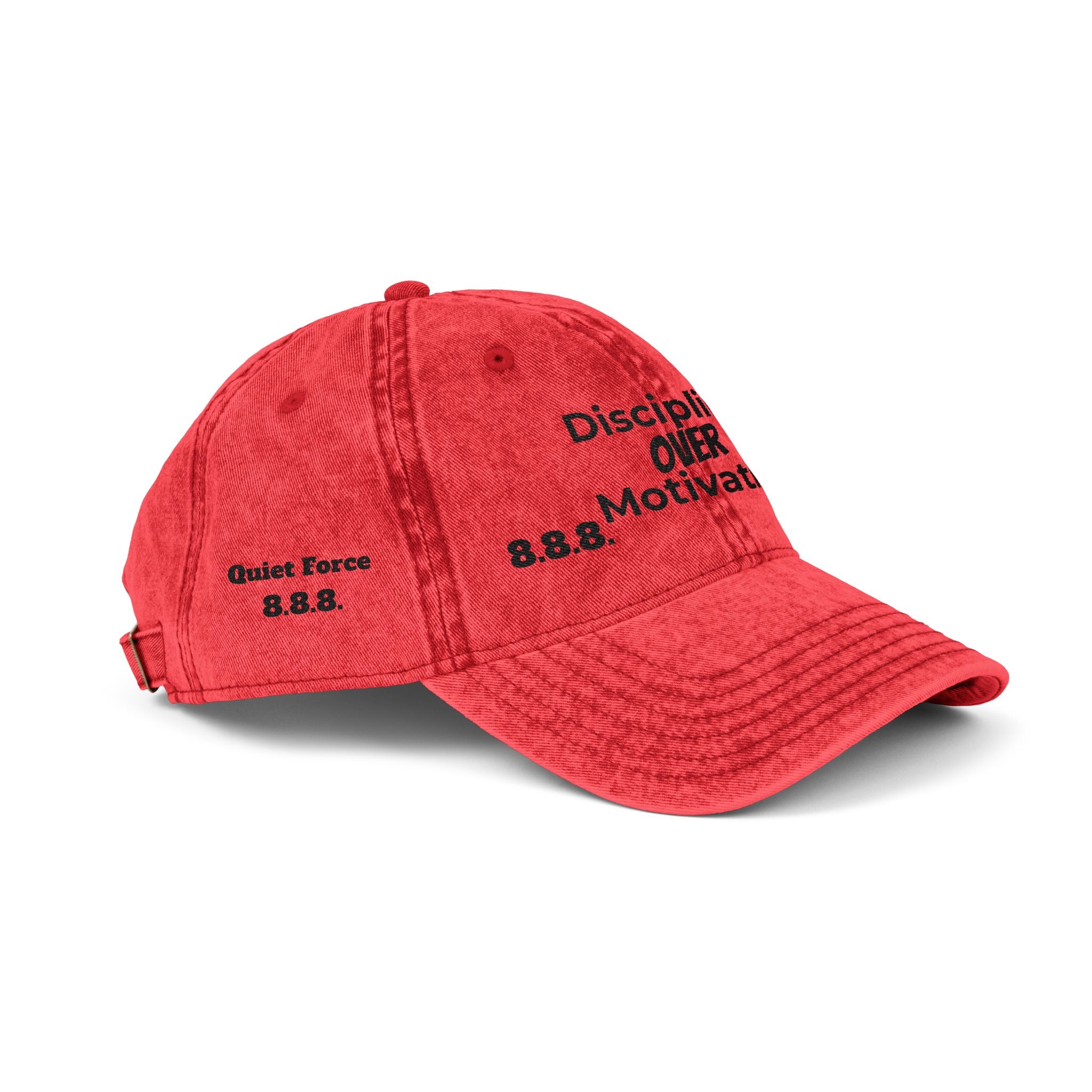 Vintage Embroidered Cap — "Discipline 3.6.9 Over Motivation" Red Dad Hat