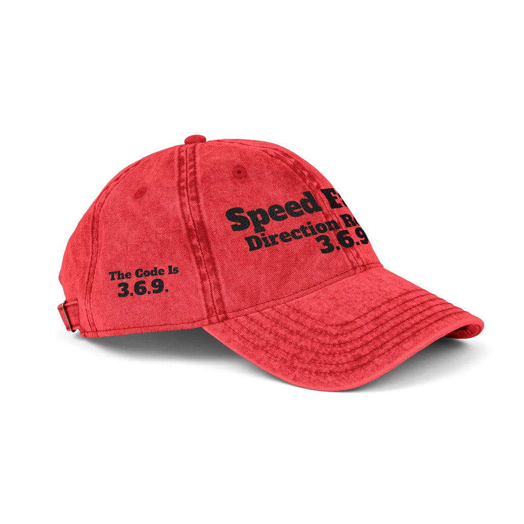 Vintage Embroidered Dad Hat — "Speed Fades. Direction Remains. 3.6.9"