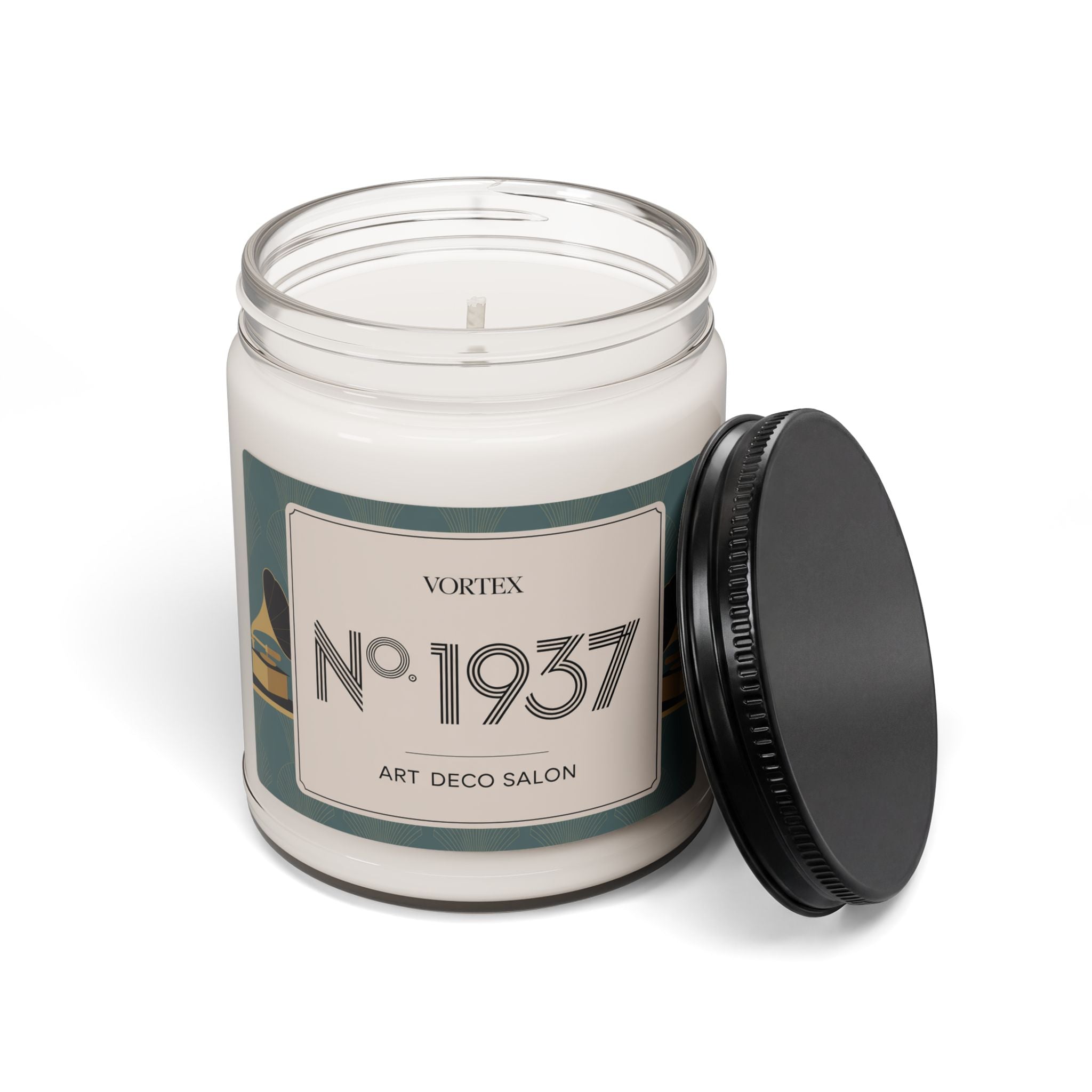 Art Deco 1937 VORTEX Soy Candle, Cognac Rose Oud 9oz | Luxury Home Fragrance