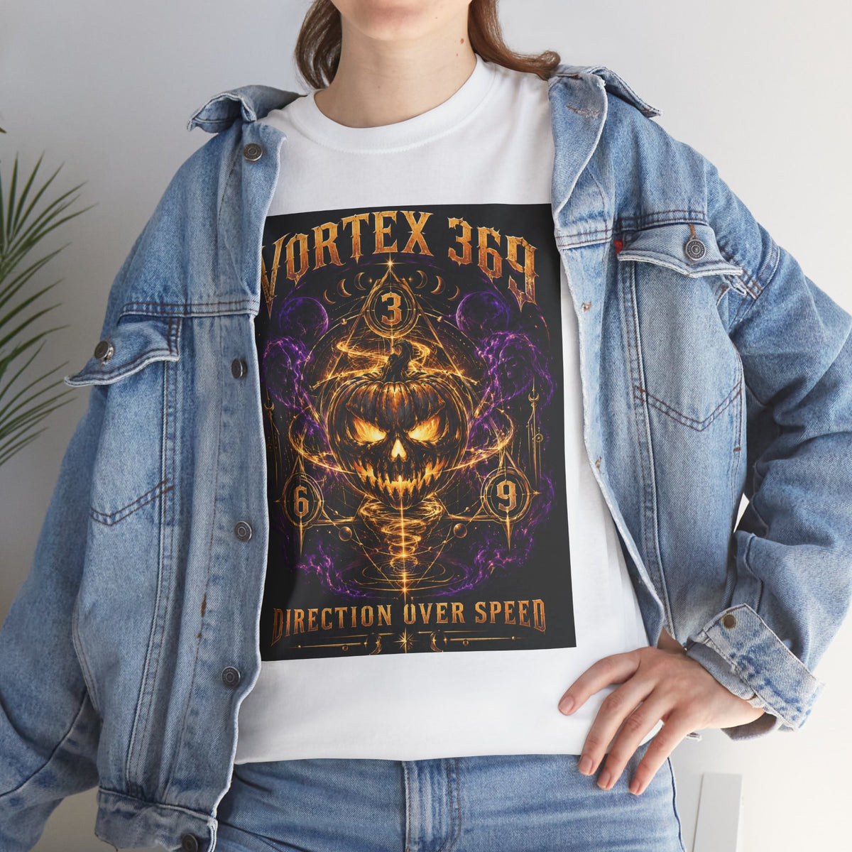 Vortex 369 Direction Over Speed Pumpkin Graphic Tee