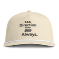 Sunwashed Rope Cap — “3.6.9. Direction Over Speed Always.” Embroidered Baseball Hat