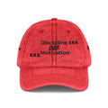 Vintage Embroidered Cap — "Discipline 3.6.9 Over Motivation" Red Dad Hat