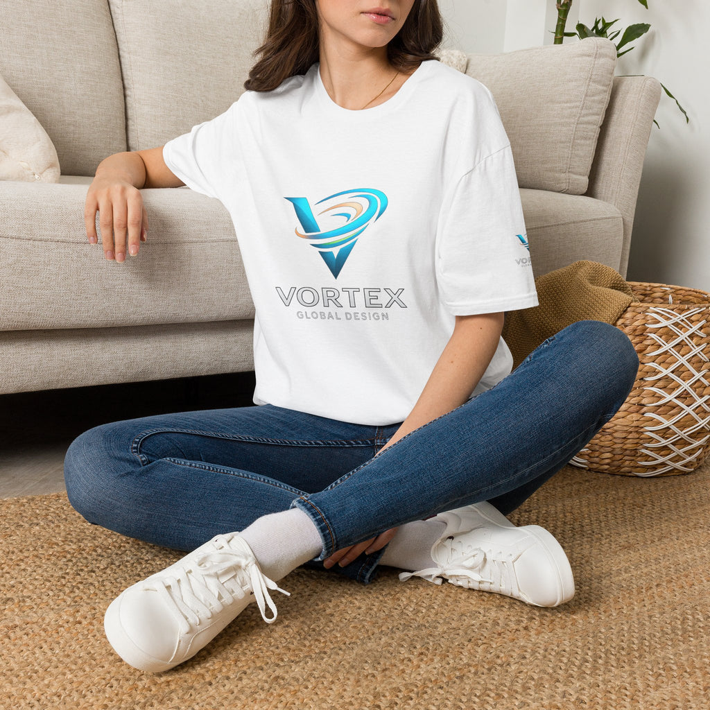 Logo T-Shirt — Vortex Global Design Blue Swirl Tee