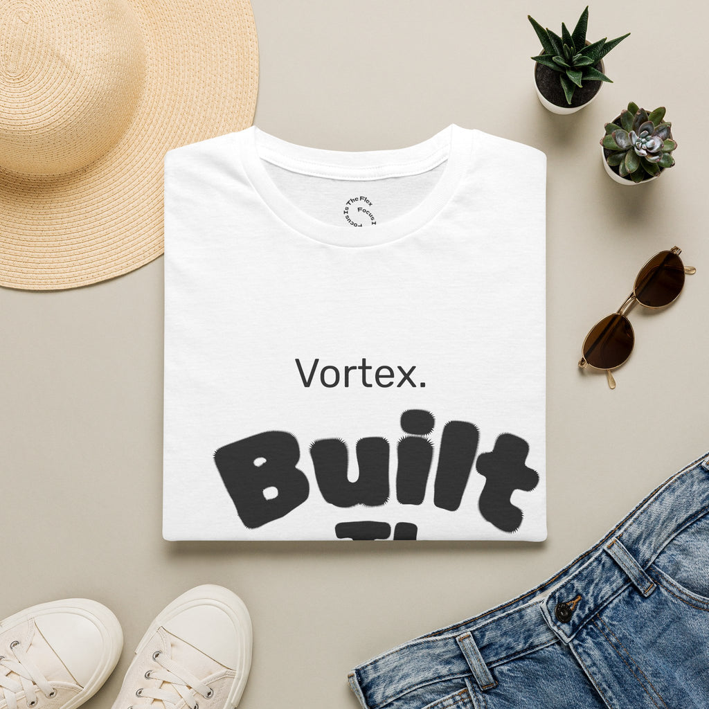 Built in the Dark T-Shirt — Vortex Graphic Tee (Bold Retro Lettering)