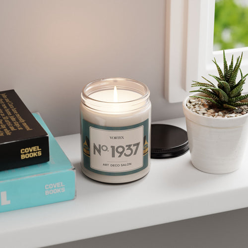 Art Deco 1937 VORTEX Soy Candle, Cognac Rose Oud 9oz | Luxury Home Fragrance