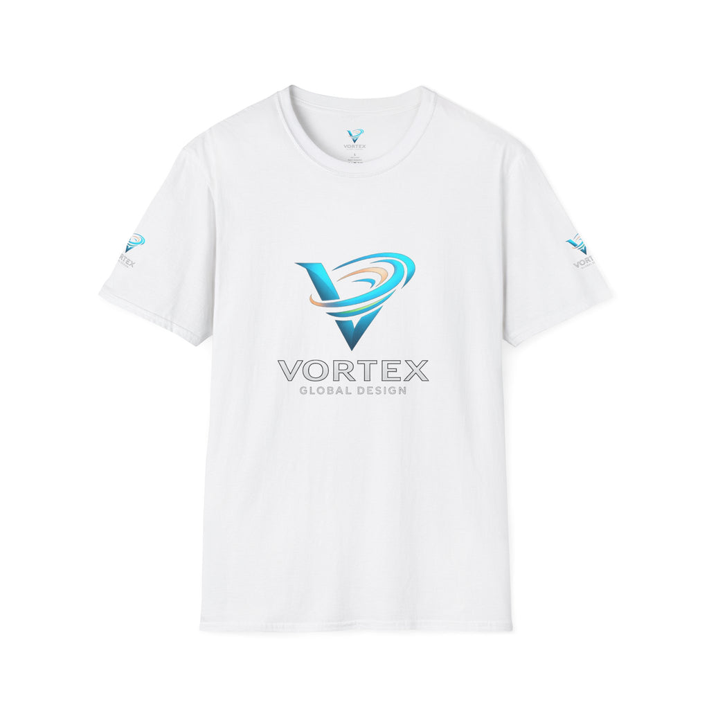 Logo T-Shirt — Vortex Global Design Blue Swirl Tee