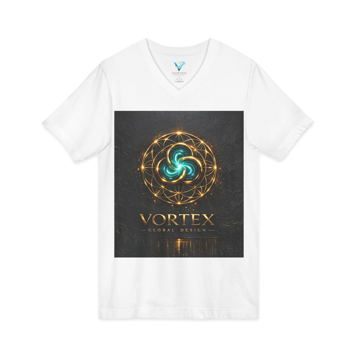 Vortex Global Design Sacred Geometry Logo V-Neck T-Shirt